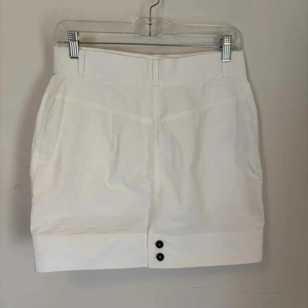 Atelier Unttld Skirt Mini 8 White Cotton Blend Designer Quiet Luxury‎ Coastal